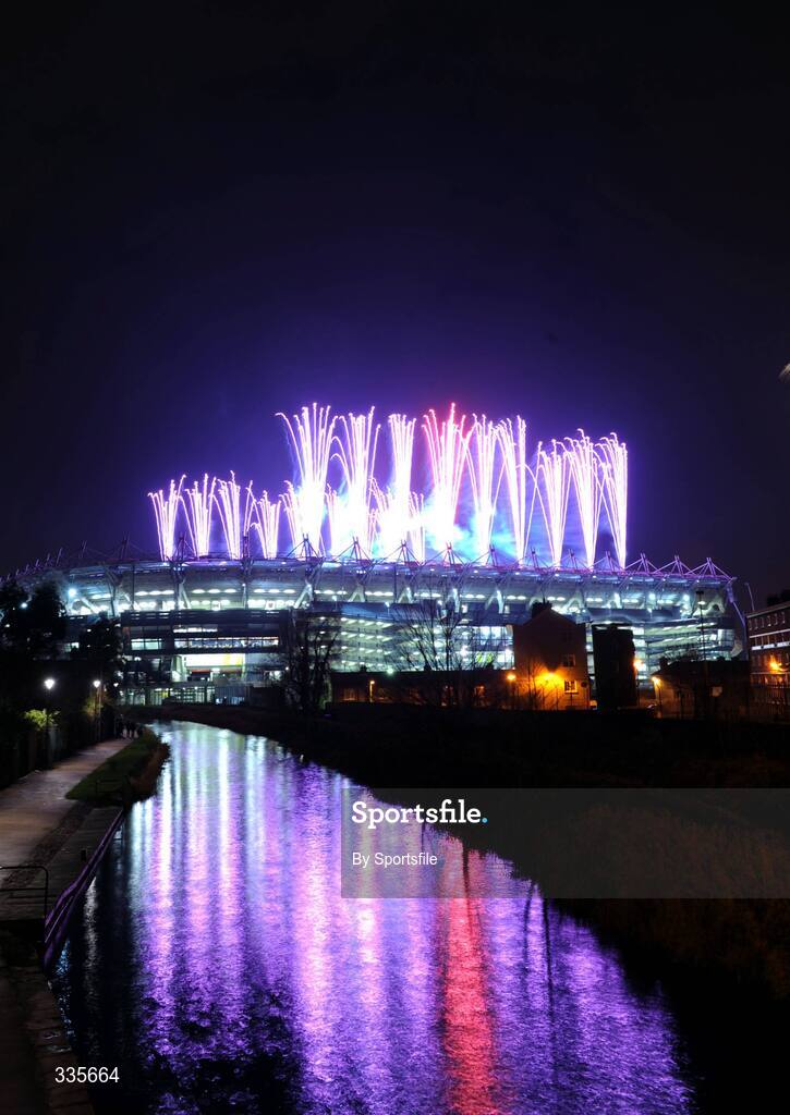 31 January 2009; A general view of the fireworks over Croke Park during activities which mark the start of the 125th Anniversary Celebrations of the founding of the GAA in 1884. Dublin v Tyrone, Allianz GAA National Football League, Division 1, Round 1, Croke Park, Dublin. Photo by Sportsfile