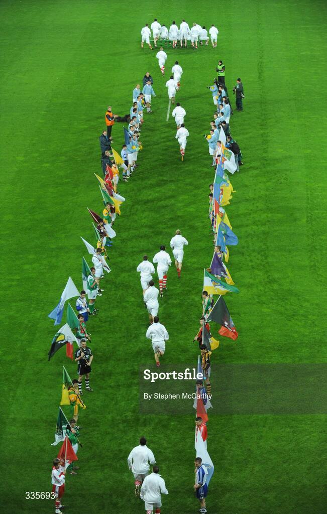 31 January 2009; The Tyrone team make their way onto the pitch ahead of the game. Allianz National Football League, Division 1, Round 1, Dublin v Tyrone. Croke Park, Dublin. Picture credit: Stephen McCarthy / SPORTSFILE