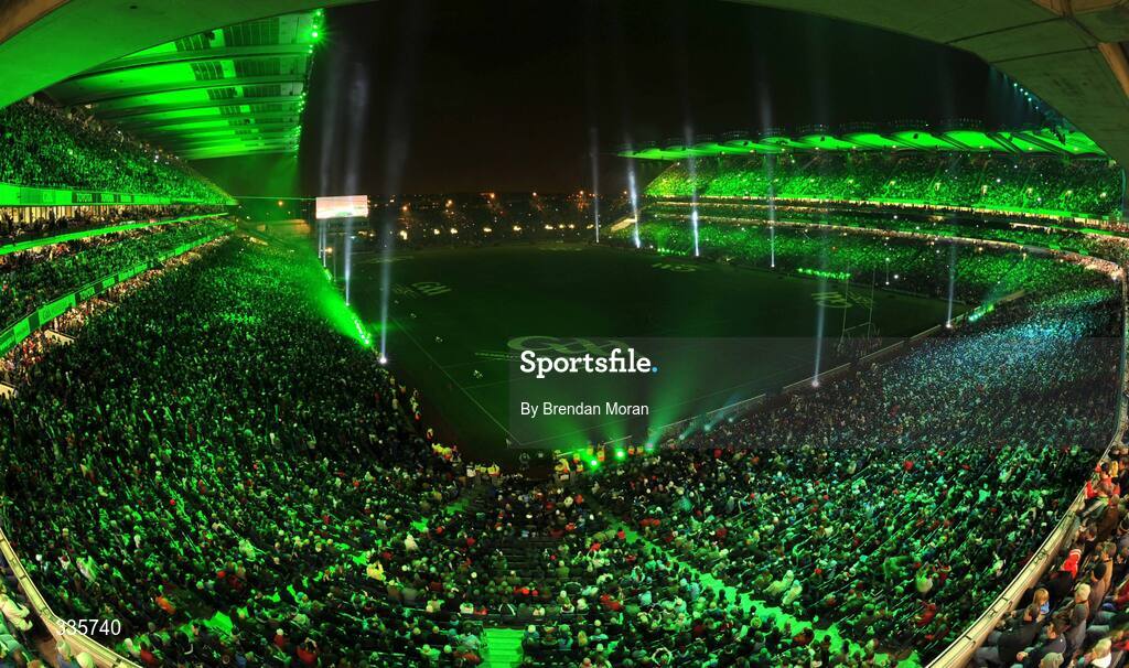 31 January 2009; A general view of the lighting and fireworks show during activities which mark the start of the 125th Anniversary Celebrations of the founding of the GAA in 1884. Dublin v Tyrone, Allianz GAA National Football League, Division 1, Round 1. Croke Park, Dublin. Picture credit: Brendan Moran / SPORTSFILE