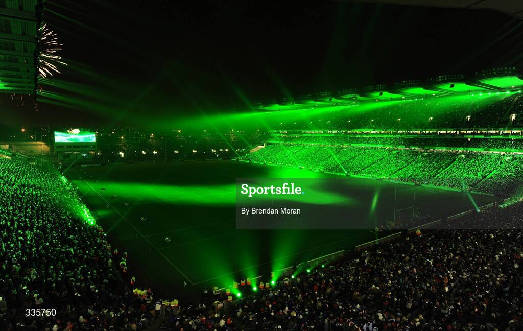 31 January 2009; A general view of the lighting and fireworks show during activities which mark the start of the 125th Anniversary Celebrations of the founding of the GAA in 1884. Dublin v Tyrone, Allianz GAA National Football League, Division 1, Round 1. Croke Park, Dublin. Picture credit: Brendan Moran / SPORTSFILE