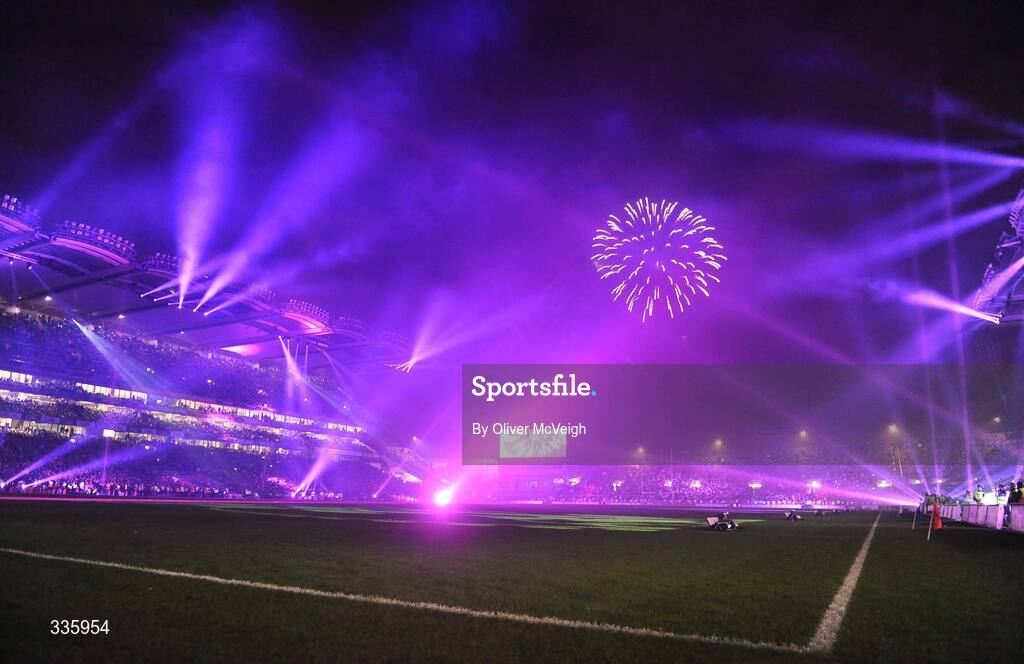 331 January 2009; General view of the fireworks and light show, during activities which mark the start of the 125th Anniversary Celebrations of the founding of the GAA in 1884. Dublin v Tyrone, Allianz GAA National Football League, Round 1, Croke Park, Dublin. Picture credit: Oliver McVeigh / SPORTSFILE