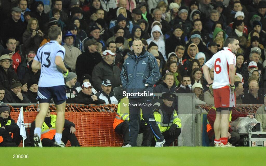 31 January 2009; Dublin manager Pat Gilroy watches from the sideline. Allianz National Football League, Division 1, Round 1, Dublin v Tyrone, Croke Park, Dublin. Picture credit: Oliver McVeigh / SPORTSFILE