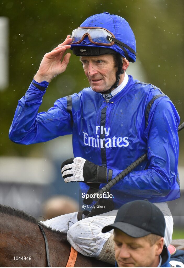 23 August 2015; Kevin Manning in the parade ring after riding Herald The Dawn to victory in the Galileo European Breeders Fund Futurity Stakes. Horse Racing from the Curragh. Curragh, Co. Kildare. Picture credit: Cody Glenn / SPORTSFILE