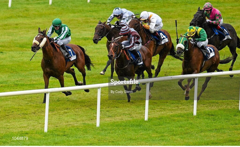 23 August 2015; Aye Aye Skipper, with Gary Carroll up, on their way to winning the Mongey Communications Handicap. Horse Racing from the Curragh. Curragh, Co. Kildare. Picture credit: Cody Glenn / SPORTSFILE