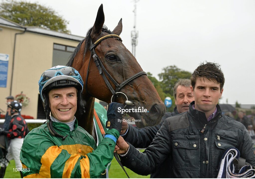 23 August 2015; Fran Berry with Western Boy in the parade ring after winning the Killashee Handicap. Horse Racing from the Curragh. Curragh, Co. Kildare. Picture credit: Cody Glenn / SPORTSFILE