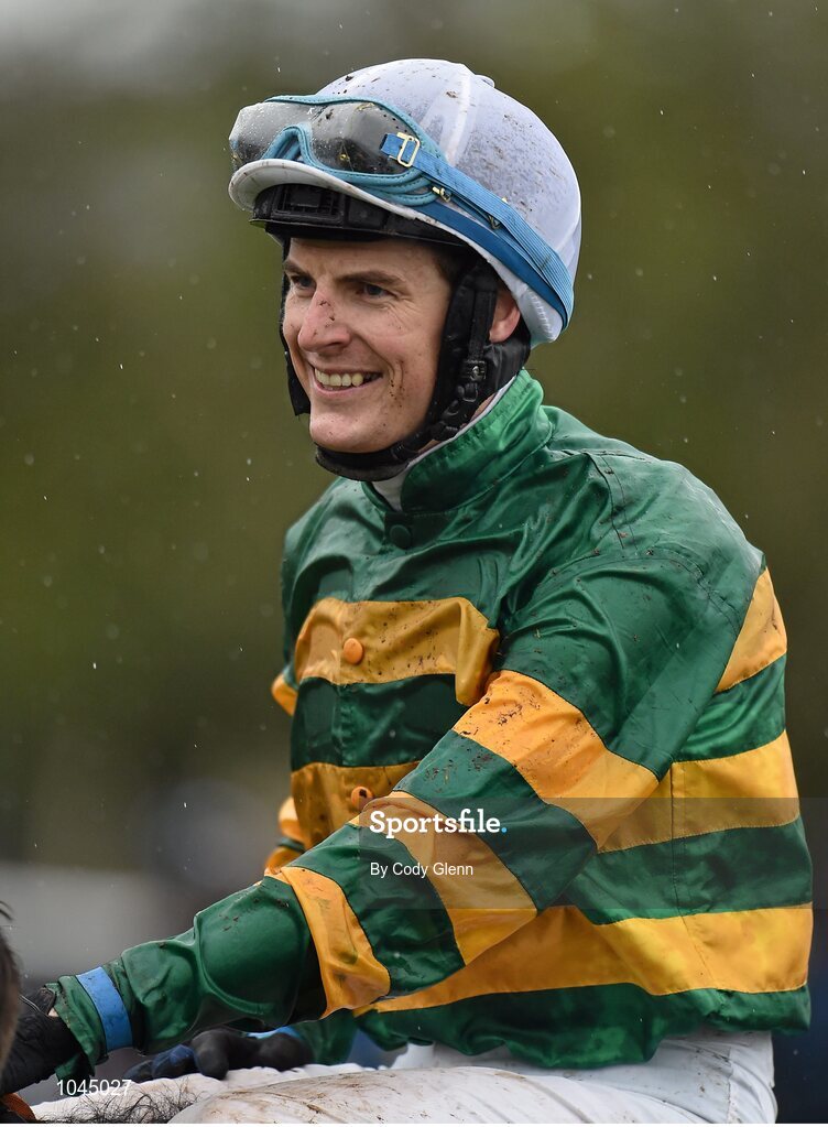 23 August 2015; Jockey Fran Berry in the parade ring on Western Boy after winning the Killashee Handicap. Horse Racing from the Curragh. Curragh, Co. Kildare. Picture credit: Cody Glenn / SPORTSFILE