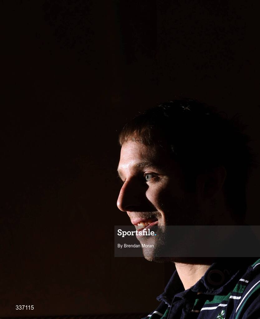 11 February 2009; Ireland's Tomas O'Leary speaking during a press conference ahead of their RBS Six Nations Championship game against Italy on Sunday. Fitzpatrick's Castle Hotel, Killiney, Co. Dublin. Picture credit: Brendan Moran / SPORTSFILE