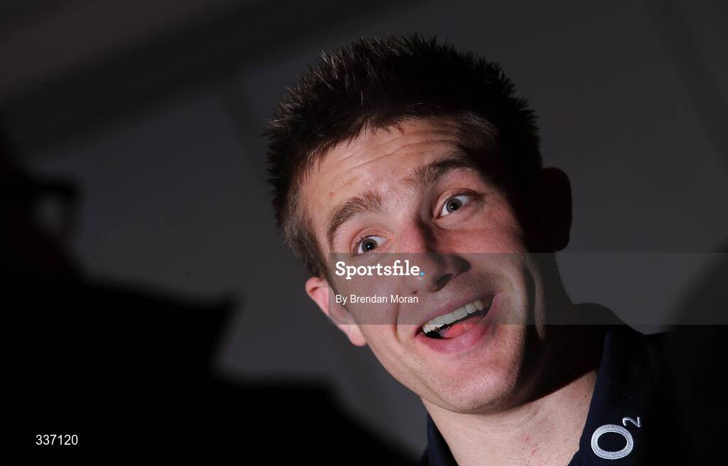 11 February 2009; Ireland's Luke Fitzgerald speaking during a press conference ahead of their RBS Six Nations Championship game against Italy on Sunday. Fitzpatrick's Castle Hotel, Killiney, Co. Dublin. Picture credit: Brendan Moran / SPORTSFILE