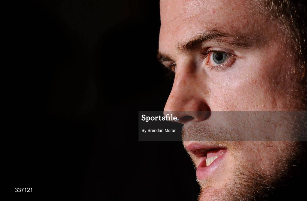 11 February 2009; Ireland's Jamie Heaslip speaking during a press conference ahead of their RBS Six Nations Championship game against Italy on Sunday. Fitzpatrick's Castle Hotel, Killiney, Co. Dublin. Picture credit: Brendan Moran / SPORTSFILE