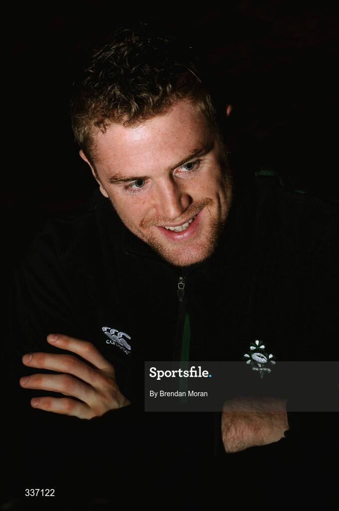 11 February 2009; Ireland's Jamie Heaslip during a press conference ahead of their RBS Six Nations Championship game against Italy on Sunday. Fitzpatrick's Castle Hotel, Killiney, Co. Dublin. Picture credit: Brendan Moran / SPORTSFILE