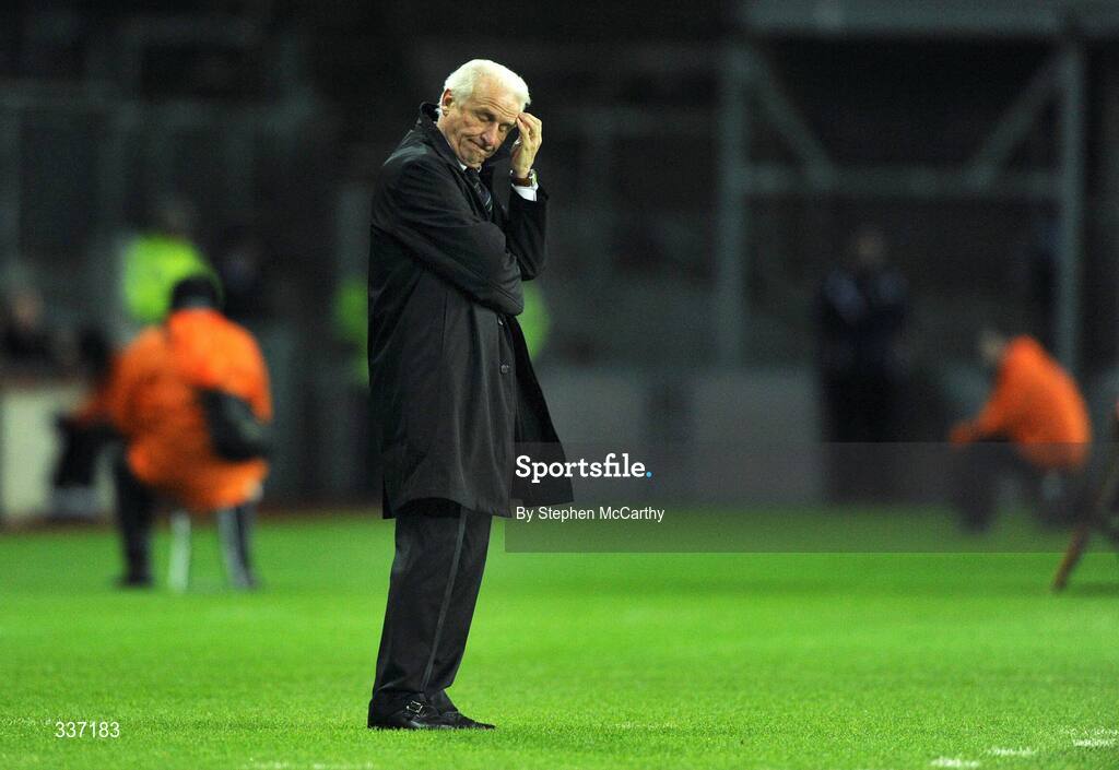 11 February 2009; Republic of Ireland manager Giovanni Trapattoni during the game. 2010 FIFA World Cup Qualifier, Republic of Ireland v Georgia. Croke Park, Dublin. Picture credit: Stephen McCarthy / SPORTSFILE