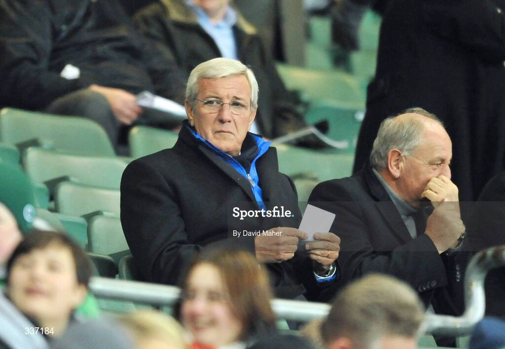 11 February 2009; Italy manager Marcello Lippi watches on during the game. 2010 FIFA World Cup Qualifier, Republic of Ireland v Georgia. Croke Park, Dublin. Picture credit: David Maher / SPORTSFILE