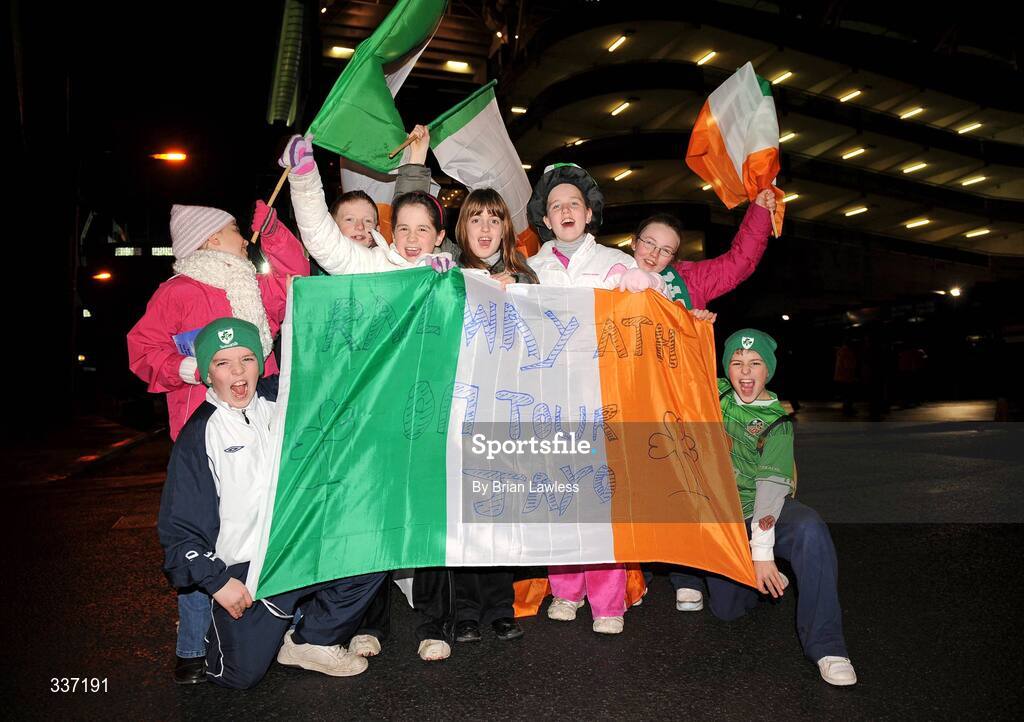 11 February 2009; Republic of Ireland fans from Railway Athletic soccer club in Co. Waterford. 2010 FIFA World Cup Qualifier, Republic of Ireland v Georgia, Croke Park, Dublin. Picture credit: Brian Lawless / SPORTSFILE