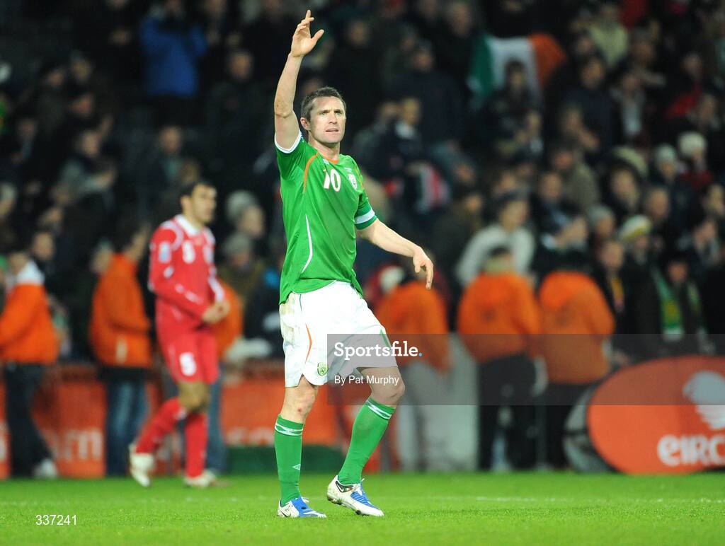 11 February 2009; Republic of Ireland's Robbie Keane celebrates victory. 2010 FIFA World Cup Qualifier, Republic of Ireland v Georgia. Croke Park, Dublin. Picture credit: Pat Murphy / SPORTSFILE