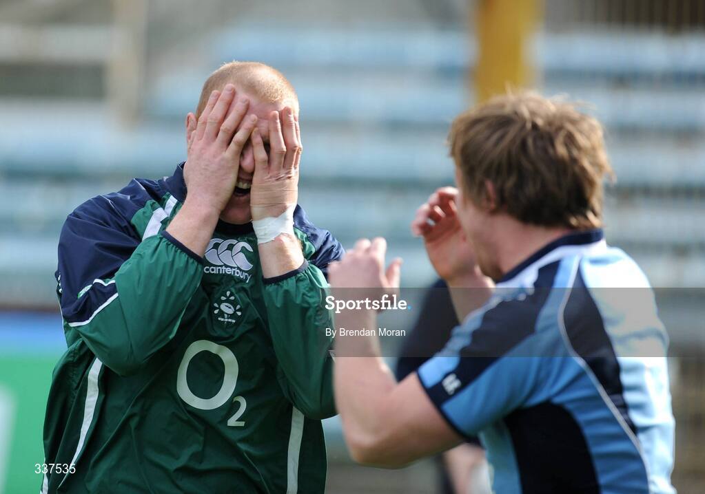 14 February 2009; Paul O'Connell, left, and Jerry Flannery during the Ireland Rugby Captain's Run ahead of their RBS Six Nations Championship game against Italy on Sunday. Stadio Flaminio, Rome, Italy. Picture credit: Brendan Moran / SPORTSFILE