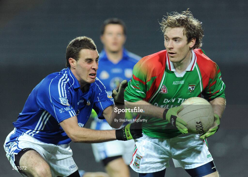 14 February 2009; Coilin Granfield, St Michael's Foilmore, in action against Hughie McClafferty, St Michael's. AIB All-Ireland Intermediate Club Football Championship Final, St Michael's, Galway, v St Michael's Foilmore, Kerry. Croke Park, Dublin. Picture credit: Stephen McCarthy / SPORTSFILE