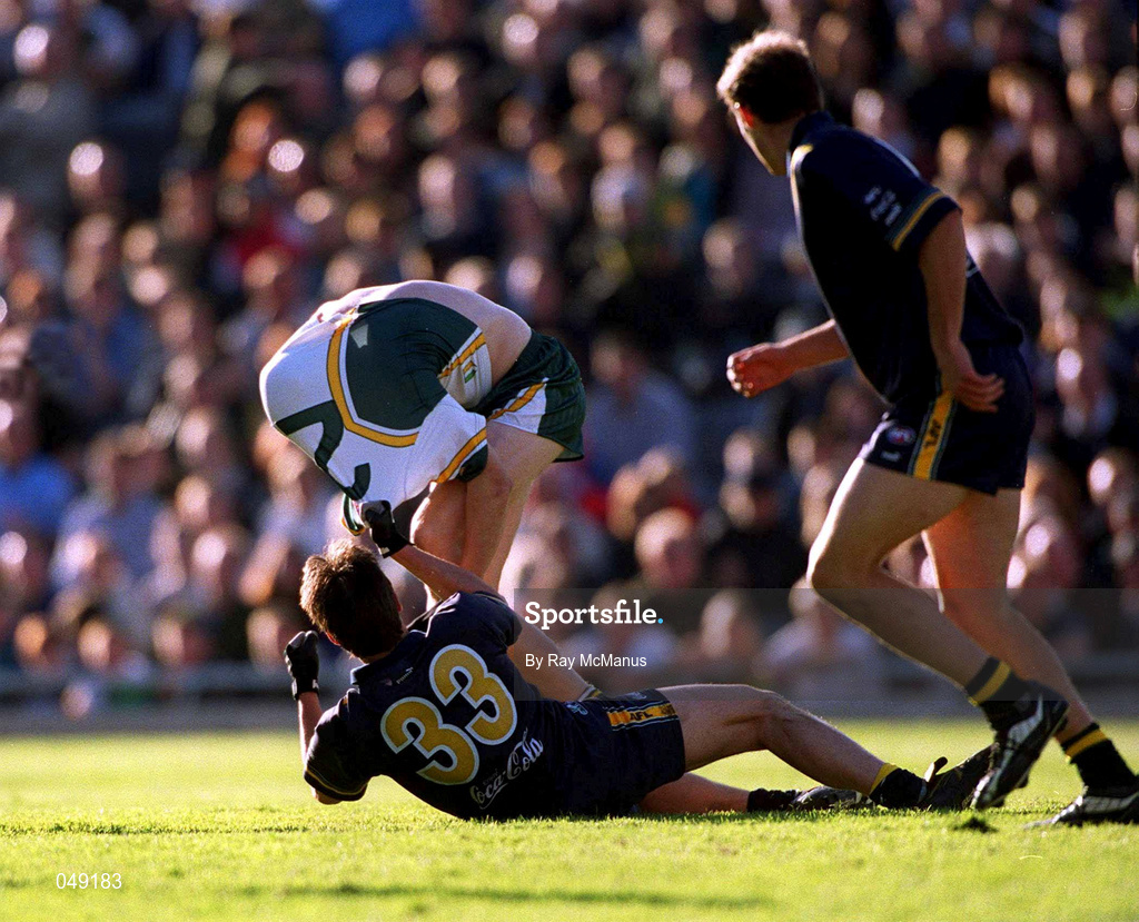 15 October 2000; Blake Carcella of Australia in action against Ciaran McManus of Ireland during the International Rules Series Second Test match between Ireland and Australia at Croke Park in Dublin. Photo by Ray McManus/Sportsfile