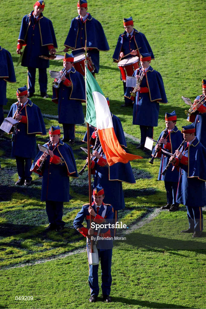 15 October 2000; The Artane Boys Band during the International Rules Series Second Test match between Ireland and Australia at Croke Park in Dublin. Photo by Brendan Moran/Sportsfile