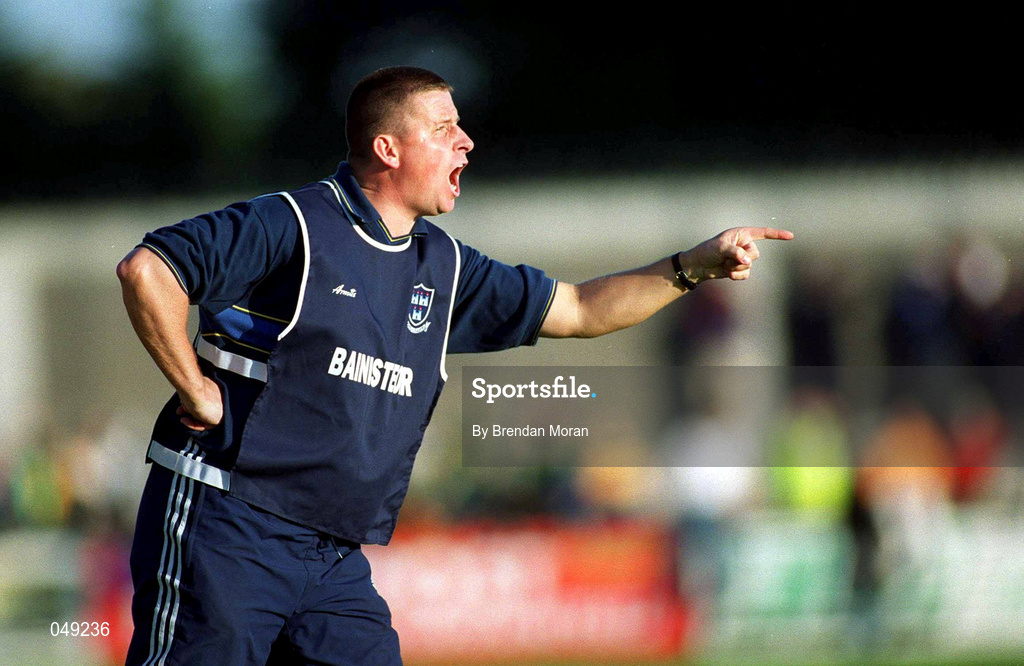 14 October 2000; Na Fianna manager Paul Caffrey during the Evening Herald Dublin Senior Football Championship Final match between Na Fianna and Kilmacud Crokes at Parnell Park in Dublin. Photo by Brendan Moran/Sportsfile