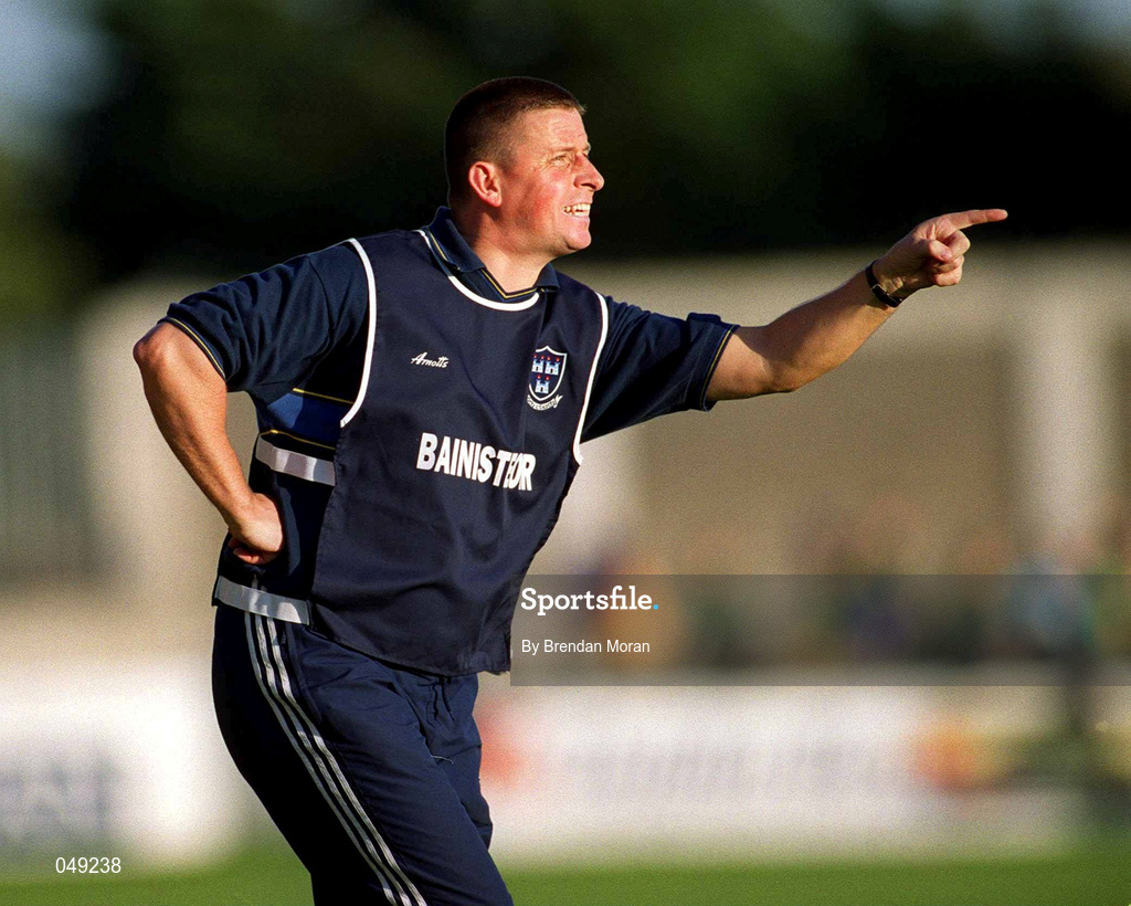 14 October 2000; Na Fianna manager Paul Caffrey during the Evening Herald Dublin Senior Football Championship Final match between Na Fianna and Kilmacud Crokes at Parnell Park in Dublin. Photo by Brendan Moran/Sportsfile