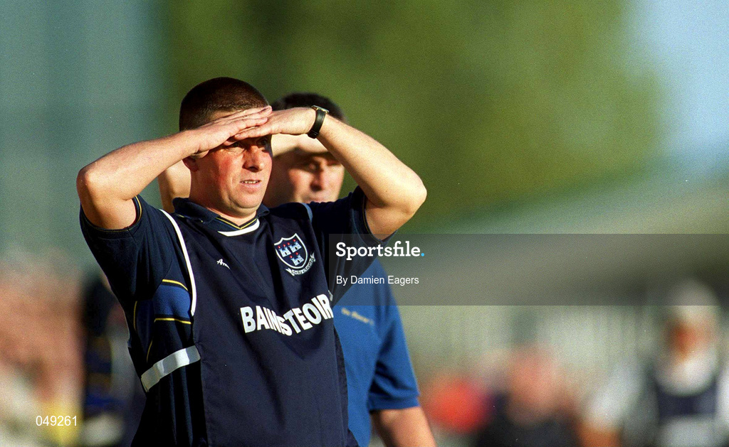 14 October 2000; Na Fianna manager Paul Caffrey during the Evening Herald Dublin Senior Football Championship Final match between Na Fianna and Kilmacud Crokes at Parnell Park in Dublin. Photo by Damien Eagers/Sportsfile