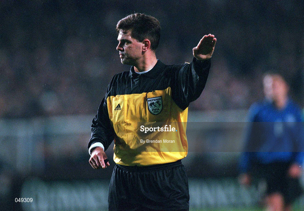 11 October 2000; Referee Terje Hauge during the World Cup 2002 Qualification Group 2 match between Republic of Ireland and Estonia at Lansdowne Road in Dublin. Photo by Brendan Moran/Sportsfile