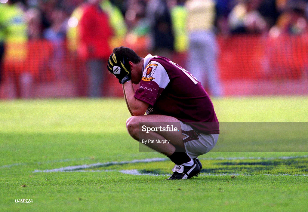 7 October 2000; Joe Bergin of Galway following his side's defeat during the Bank of Ireland All-Ireland Senior Football Championship Final Replay match between Kerry and Galway at Croke Park in Dublin. Photo by Pat Murphy/Sportsfile
