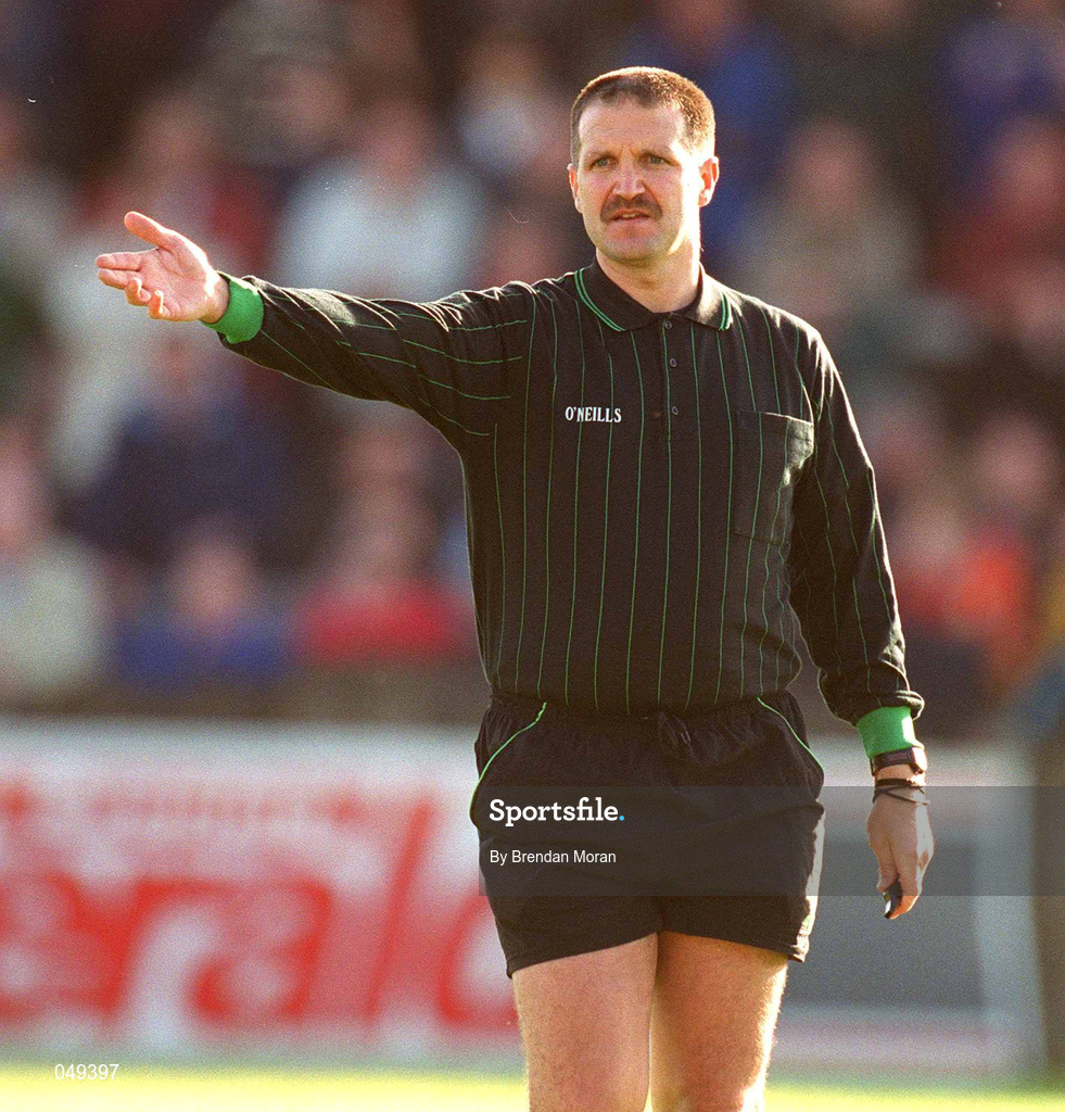 14 October 2000; Referee John Rutherford during the Evening Herald Dublin Senior Football Championship Final match between Na Fianna and Kilmacud Crokes at Parnell Park in Dublin. Photo by Brendan Moran/Sportsfile