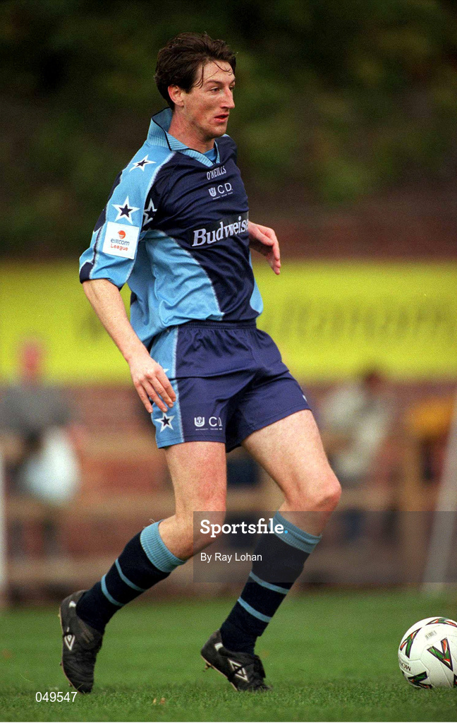 22 October 2000; Clive Delaney of UCD during the Eircom League Premier Division match between UCD and Shamrock Rovers at Belfield Park in Dublin. Photo by Ray Lohan/Sportsfile