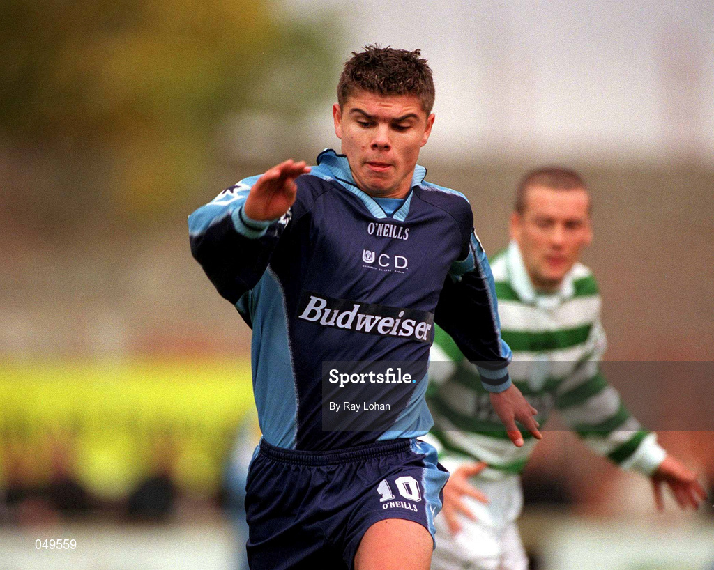 22 October 2000; Kevin Grogan of UCD during the Eircom League Premier Division match between UCD and Shamrock Rovers at Belfield Park in Dublin. Photo by Ray Lohan/Sportsfile