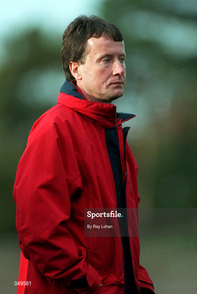 22 October 2000; UCD manager Martin Moran during the Eircom League Premier Division match between UCD and Shamrock Rovers at Belfield Park in Dublin. Photo by Ray Lohan/Sportsfile