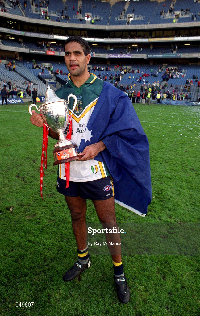 15 October 2000; Michael O'Loughlin of Australia following his side's victory during the International Rules Series Second Test match between Ireland and Australia at Croke Park in Dublin. Photo by Ray McManus/Sportsfile