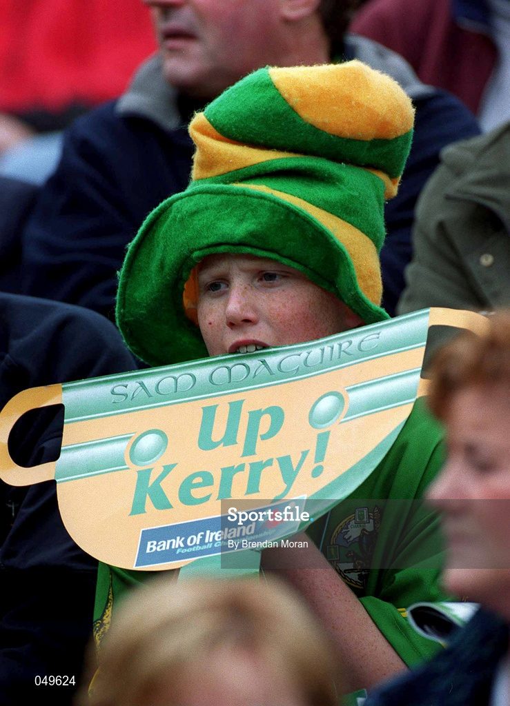 7 October 2000; A Kerry supporter during the Bank of Ireland All-Ireland Senior Football Championship Final Replay match between Kerry and Galway at Croke Park in Dublin. Photo by Brendan Moran/Sportsfile