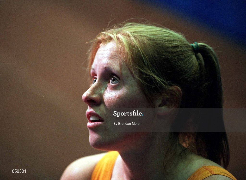 22 September 2000; Karen Shinkins of Ireland following the Women's 400m heats at Stadium Australia in the Sydney Olympic Park in Homebush Bay, Sydney, Australia. Photo by Brendan Moran/Sportsfile
