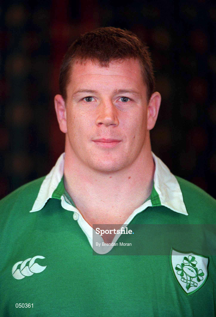 6 November 2000; Paul Wallace during an Ireland Rugby squad portraits session. Photo by Brendan Moran/Sportsfile
