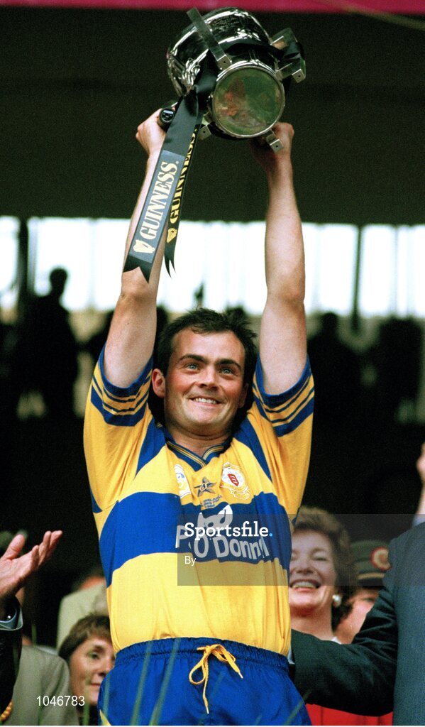 3 September 1995; Clare captain Anthony Daly lifts the Liam MacCarthy Cup. All-Ireland Hurling Final. Clare v Offaly. Croke Park, Dublin. Picture credit; SPORTSFILE