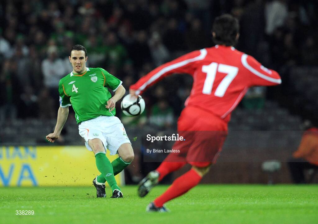11 February 2009; Republic of Ireland's John O'Shea. 2010 FIFA World Cup Qualifier, Republic of Ireland v Georgia, Croke Park, Dublin. Picture credit: Brian Lawless / SPORTSFILE