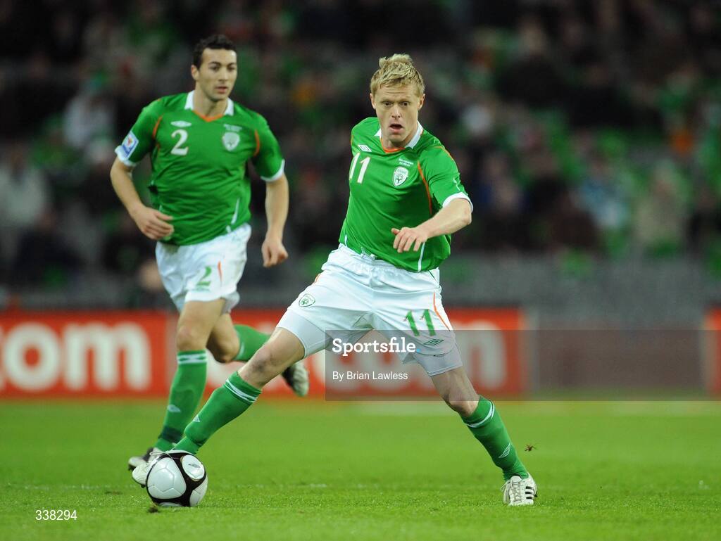 11 February 2009; Republic of Ireland's Damien Duff. 2010 FIFA World Cup Qualifier, Republic of Ireland v Georgia, Croke Park, Dublin. Picture credit: Brian Lawless / SPORTSFILE