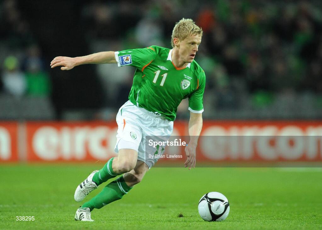 11 February 2009; Republic of Ireland's Damien Duff. 2010 FIFA World Cup Qualifier, Republic of Ireland v Georgia, Croke Park, Dublin. Picture credit: Brian Lawless / SPORTSFILE