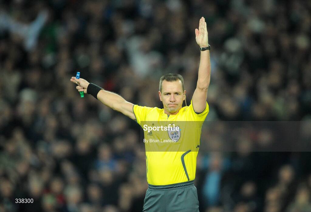 11 February 2009; Referee Jouni Hyytia. 2010 FIFA World Cup Qualifier, Republic of Ireland v Georgia, Croke Park, Dublin. Picture credit: Brian Lawless / SPORTSFILE