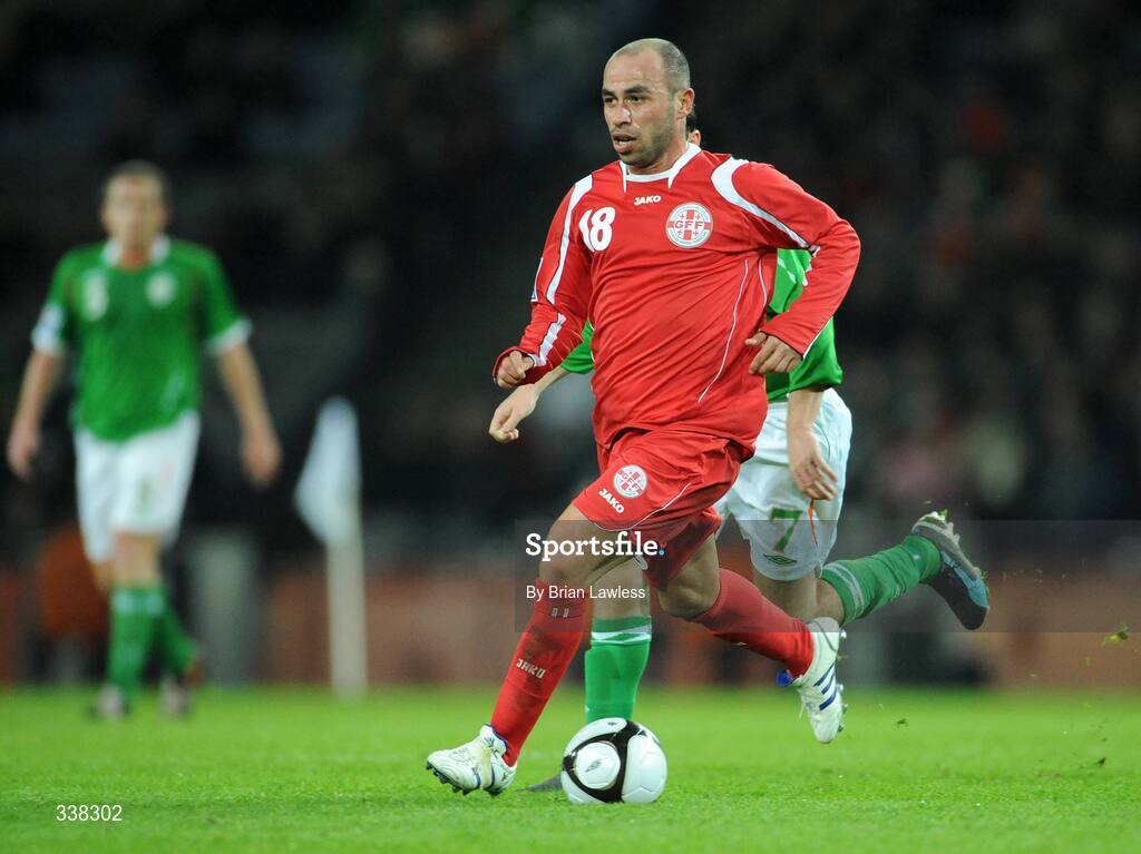 11 February 2009; Georgia's Zurab Menteshashvili. 2010 FIFA World Cup Qualifier, Republic of Ireland v Georgia, Croke Park, Dublin. Picture credit: Brian Lawless / SPORTSFILE