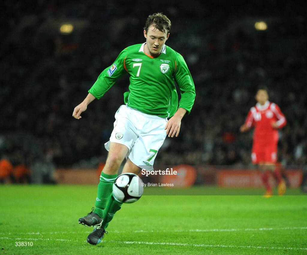 11 February 2009; Republic of Ireland's Aiden McGeady. 2010 FIFA World Cup Qualifier, Republic of Ireland v Georgia, Croke Park, Dublin. Picture credit: Brian Lawless / SPORTSFILE