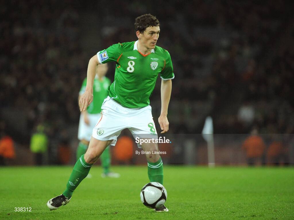 11 February 2009; Republic of Ireland's Keith Andrews. 2010 FIFA World Cup Qualifier, Republic of Ireland v Georgia, Croke Park, Dublin. Picture credit: Brian Lawless / SPORTSFILE