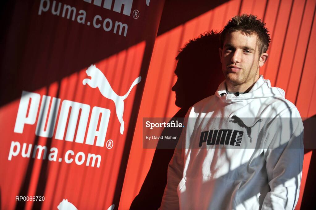 17 February 2009; The world's fastest growing sport-lifestyle brand, PUMA, today unveiled its extended stable of Irish Rugby players for the 2009 season. Present at the announcement included Luke Fitzgerald, pictured, Jamie Heaslip, and Tommy Bowe. The players were at PUMA's new Irish headquarters in Dublin to highlight the range of PUMA boots and apparel that has been designed for the rugby market. Puma Showrooms,  Blanchardstown, Dublin. Picture credit: David Maher / SPORTSFILE