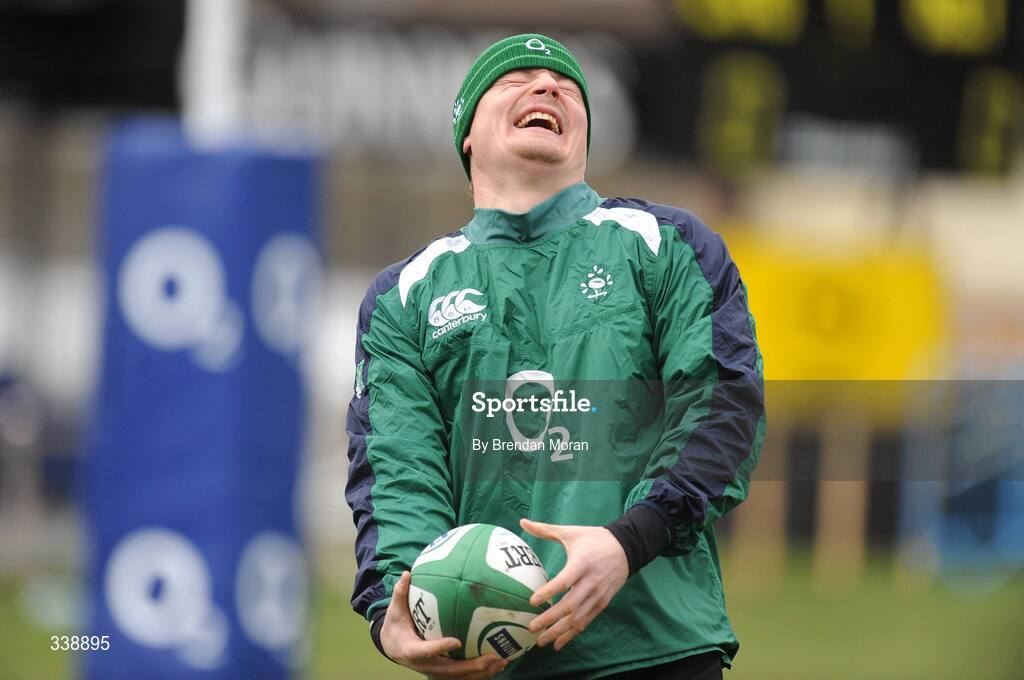 23 February 2009; Captain Brian O'Driscoll during Ireland rugby squad training ahead of their RBS Six Nations match against England next weekend. Ireland Rugby Squad Training, RDS, Dublin. Picture credit: Brendan Moran / SPORTSFILE
