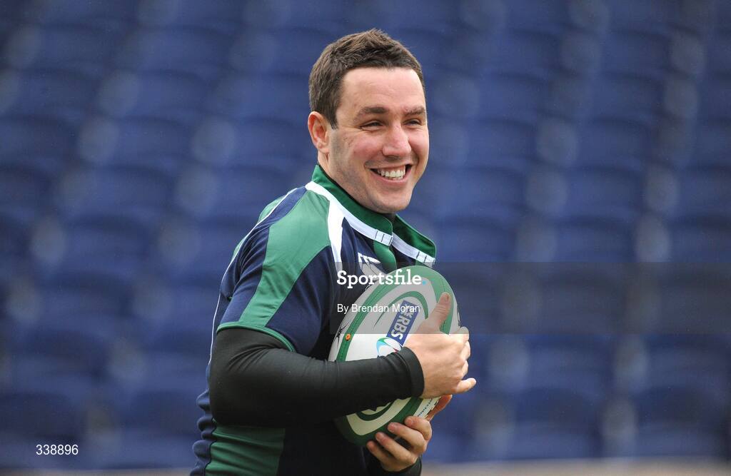 23 February 2009; Centre and out-half Paddy Wallace during Ireland rugby squad training ahead of their RBS Six Nations match against England next weekend. Ireland Rugby Squad Training, RDS, Dublin. Picture credit: Brendan Moran / SPORTSFILE