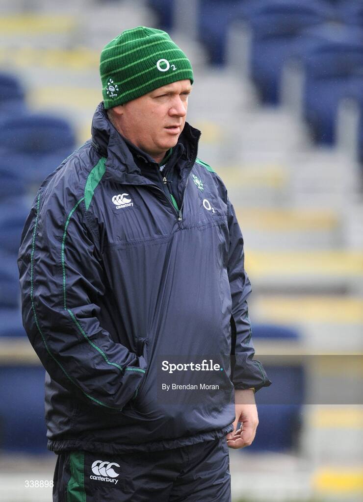 23 February 2009; Head coach Declan Kidney during Ireland rugby squad training ahead of their RBS Six Nations match against England next weekend. Ireland Rugby Squad Training, RDS, Dublin. Picture credit: Brendan Moran / SPORTSFILE