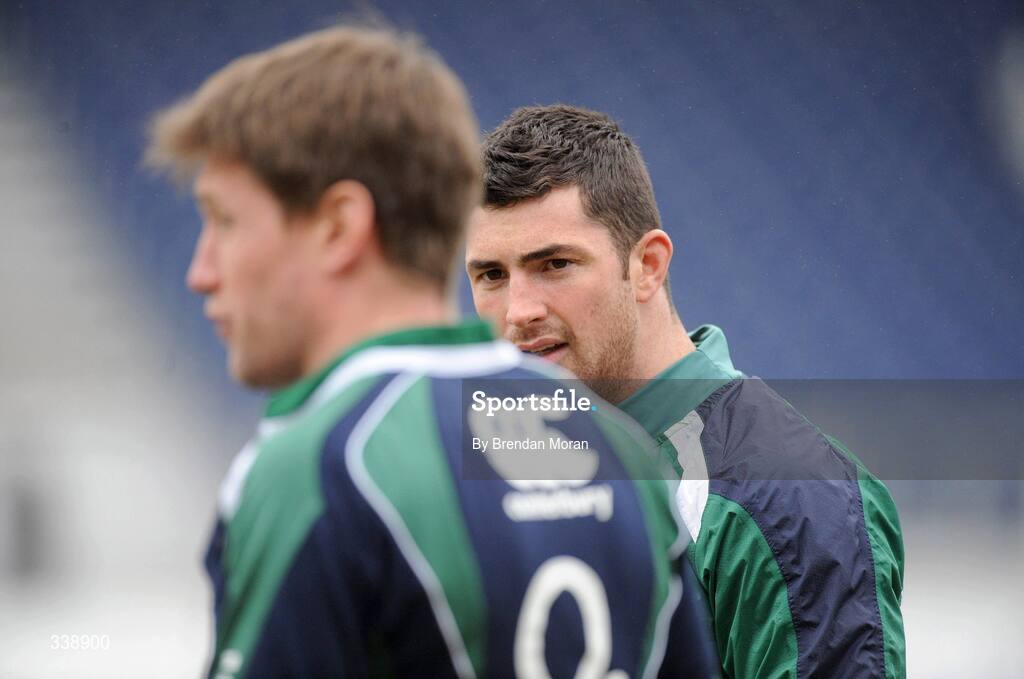 23 February 2009; Full-back Rob Kearney with out-half Ronan O'Gara during Ireland rugby squad training ahead of their RBS Six Nations match against England next weekend. Ireland Rugby Squad Training, RDS, Dublin. Picture credit: Brendan Moran / SPORTSFILE