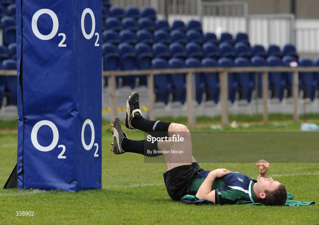 23 February 2009; Centre Gordon D'Arcy during Ireland rugby squad training ahead of their RBS Six Nations match against England next weekend. Ireland Rugby Squad Training, RDS, Dublin. Picture credit: Brendan Moran / SPORTSFILE
