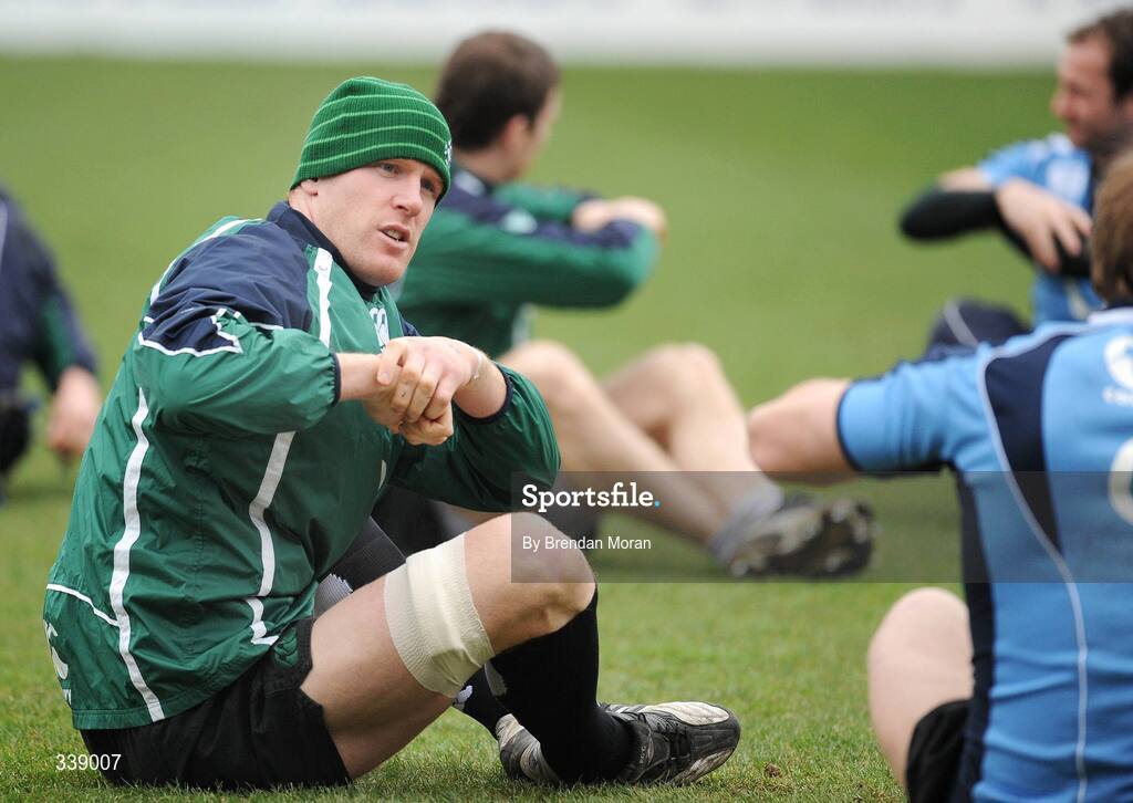 24 February 2009; Lock Paul O'Connell in action during Ireland rugby squad training ahead of their RBS Six Nations game against England on Saturday. RDS, Dublin. Picture credit: Brendan Moran / SPORTSFILE